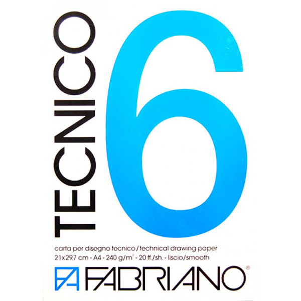 Blocco Tecnico 6 25x35cm 20fg 240gr Liscio Fabriano 9802535 8001348119104