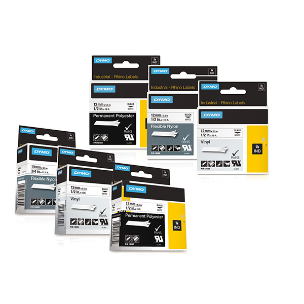 Nastro di riconoscimento a taglia fissa in poliestere da 19mm e lunghezza 5,5m, marchio Dymo 0071701184849 | initpc.it