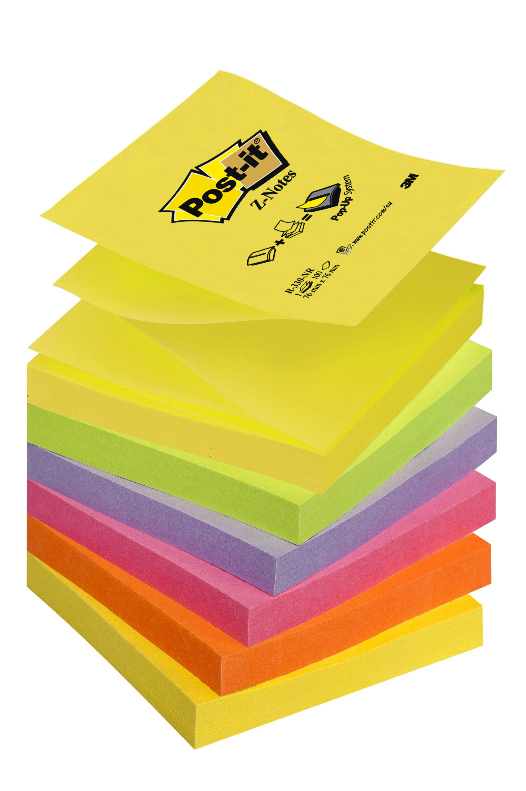 Blocco Post It Super Sticky Z Notes 76x76mm 100fg R330 Nr Neon 7100172322 67425 a