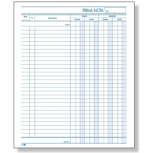 Blocco Prima Nota Cassa 22x28cm 50fgx 2copie Ric Bm 100430 8008234004308