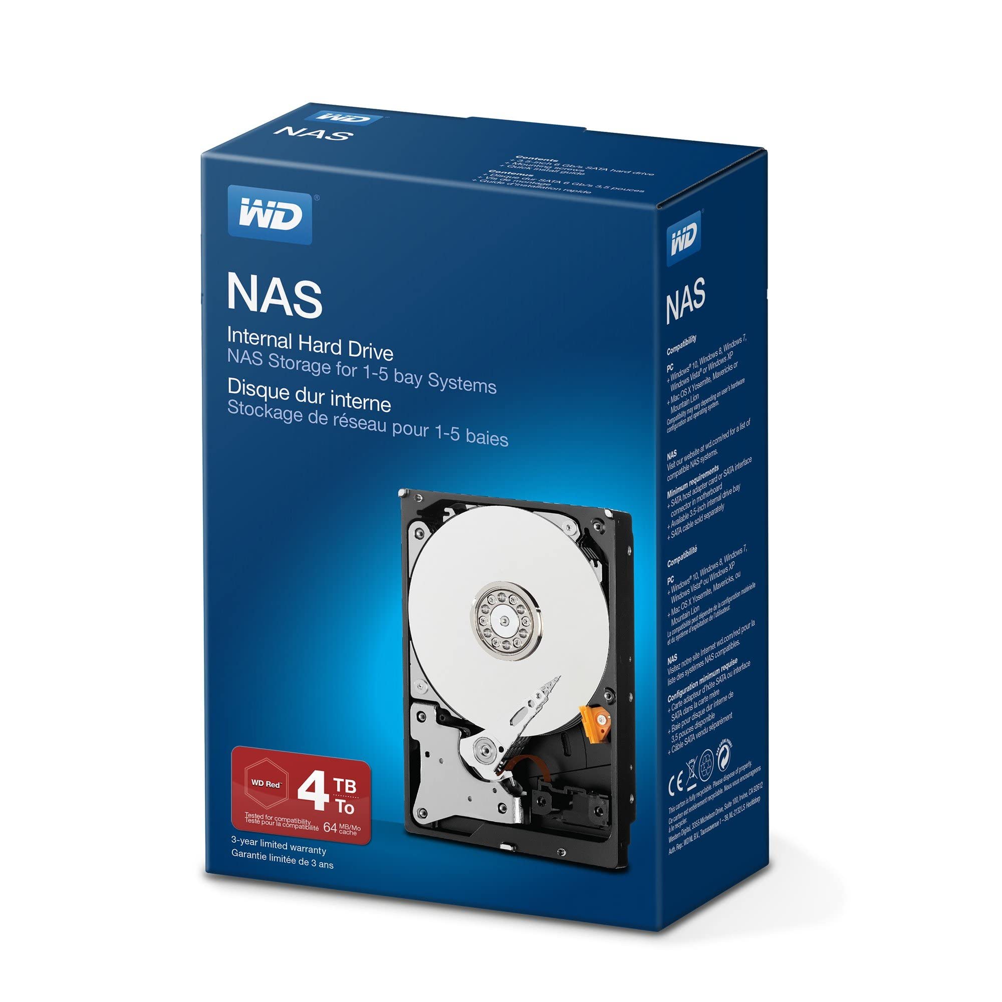 Wd Red Nas 4tb 24x7 Wd Retail Kit Hdd Nas Wdbmma0040hnc Ersn 718037822525
