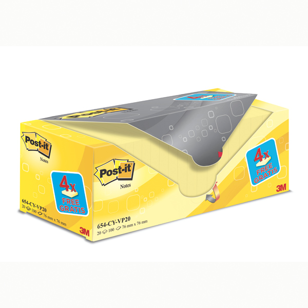 Value Pack 16 4 Blocco 100fg Post It Giallo Canary 76x76mm 72gr 654cy Vp20 7100172333 4046719906437