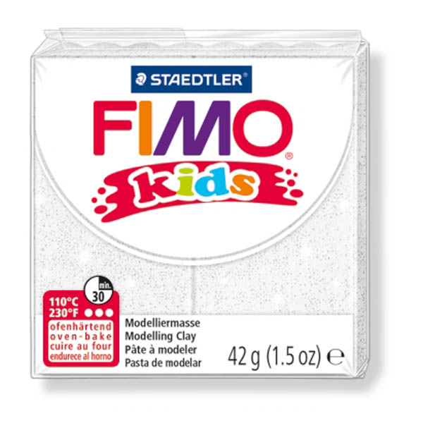 Pasta Polimerica Fimo Kids 42gr Bianco Glitter 052