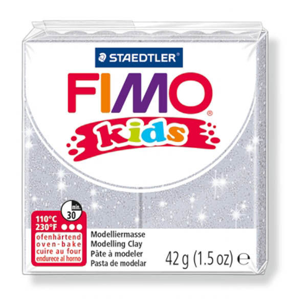 Pasta Polimerica Fimo Kids 42gr Argento Glitter 812 8030 812