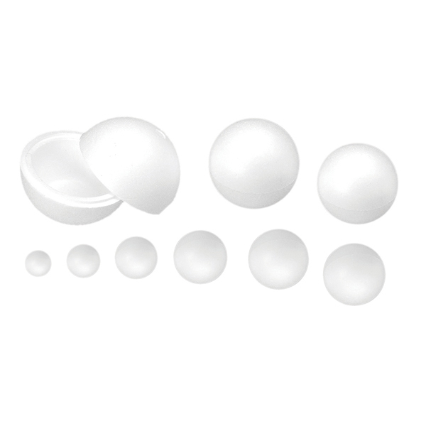 Sfera di polistirolo bianco espanso da 20mm per didattica e bricolage 8004428004314