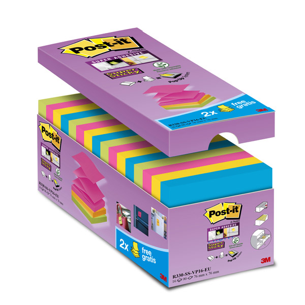 Value Pack 16 Blocco 90fg Post It Super Sticky Z Notes 76x76mm R 330 Ss Vp16 29833 51141401508