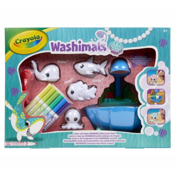 Set di animali acquatici da lavare per bambini, creati dalla nota marca Crayola. Includono diversi modelli di pesci e altri animali marini che possono essere lavati con l'acqua. 0071662074548 | initpc.it