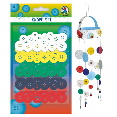 Set 80 Bottoni in Plastica in 4 Misure 5 Colori Assortiti Ursus 74230009 4008525226253