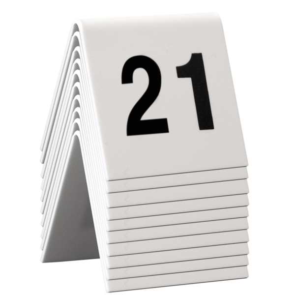 Segnaposto in acrilico rigido bianco numeri da 21 a 30 set di 10 pezzi 8718226498137