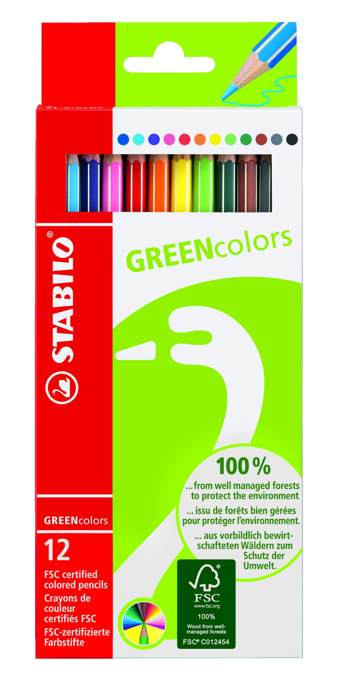 Astuccio 12 Pastelli Green Colours Stabilo 6019 2 121 4006381366076