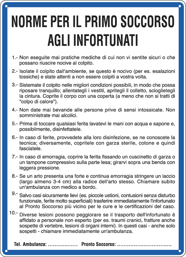 Cartello segnalatore primo soccorso 33x47 cm in alluminio resistente 8769233612122