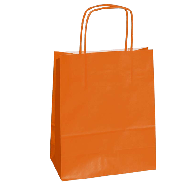25 Shoppers Carta Kraft 18x7x24cm Twisted Arancione