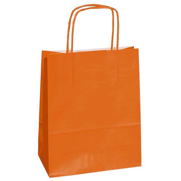 25 Shoppers Carta Kraft 18x8x24cm Twisted Arancione 72079 8029307072079