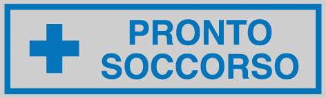 Targhetta adesiva pronto soccorso argento 165x50mm 8771859666489