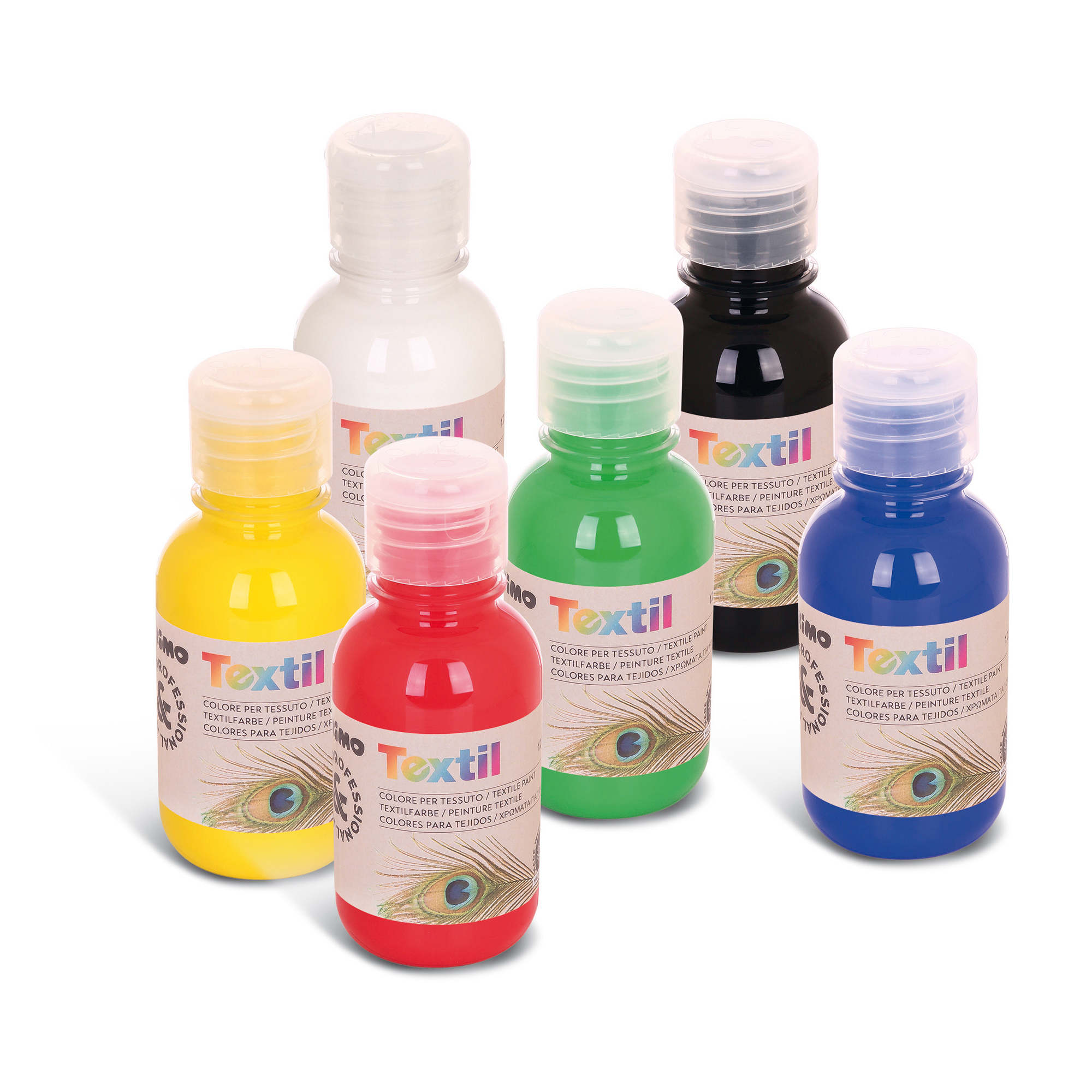 Set di colori per tessuti da 125 ml, sei pezzi assortiti in espositore 8006919326967