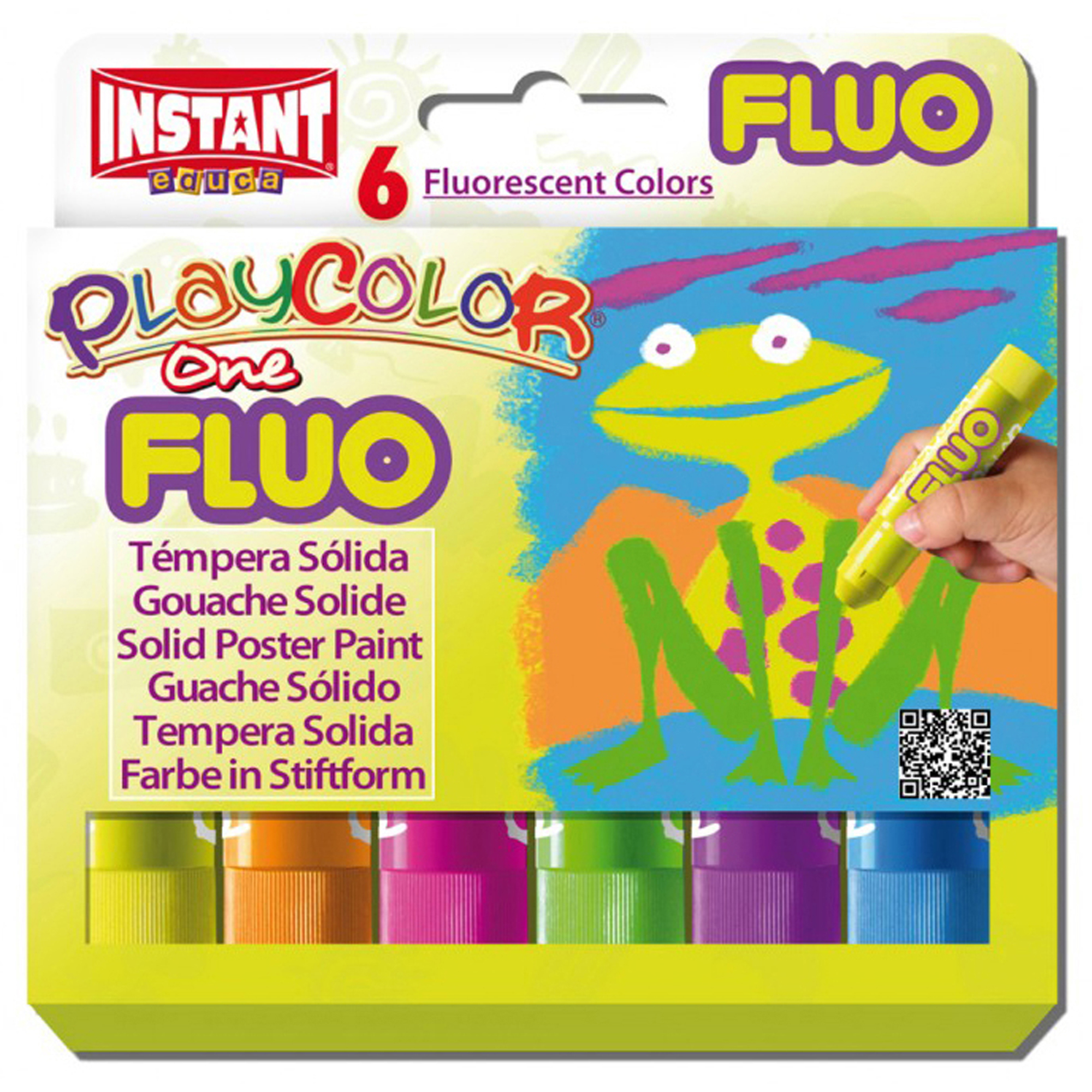 Tempera Solida Playcolor 6 Colori Fluo in Stick da 10gr 10431 8414213104318