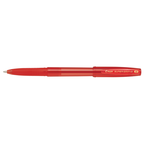 Penna Sfera Supergrip G con Cappuccio Rosso Punta Media 1 00mm Pilot Confezione da 12 Pezzi