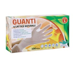 Scatola da 100 Guanti Monouso in Lattice Naturale Tg L Bianco Cod 98199 8016038981992