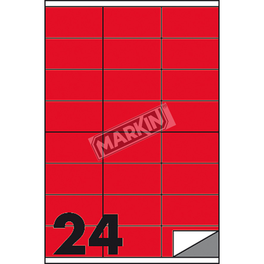 Etichette adesive rosse fluo markin per stampanti in scatola 8007047051264