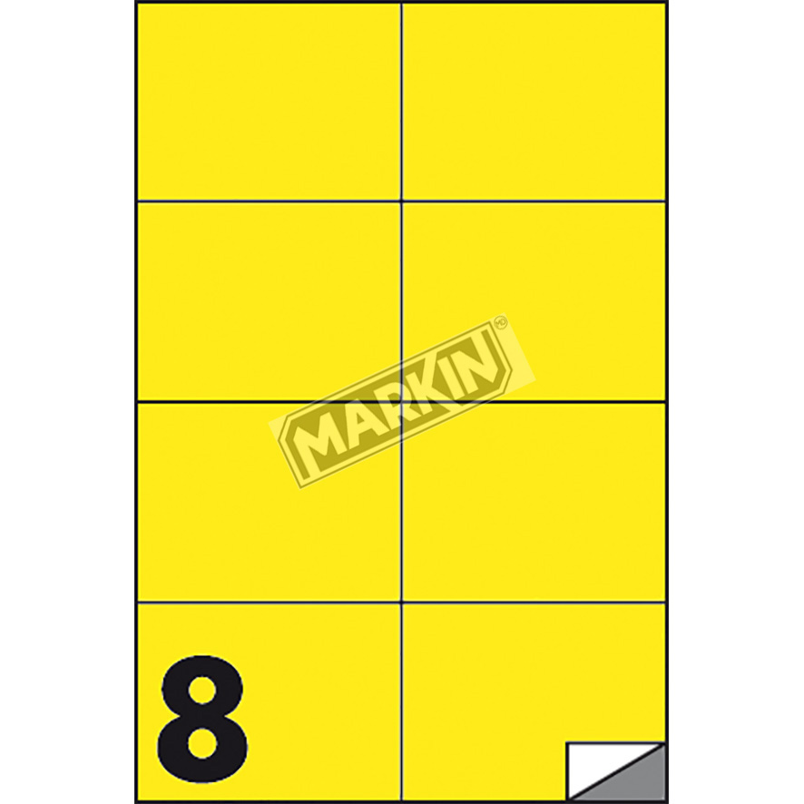 Etichette adesive giallo fluo markin a4 100 fogli 21x29cm 8007047051080
