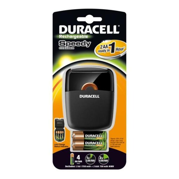 Caricabatterie Duracell con alimentazione elettrica, compatibile con dispositivi di classe 2AA e 2AAA. 5000394022041 | initpc.it