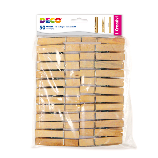 Mollette in legno naturale da 72 mm per didattica e bricolage 8004957116892