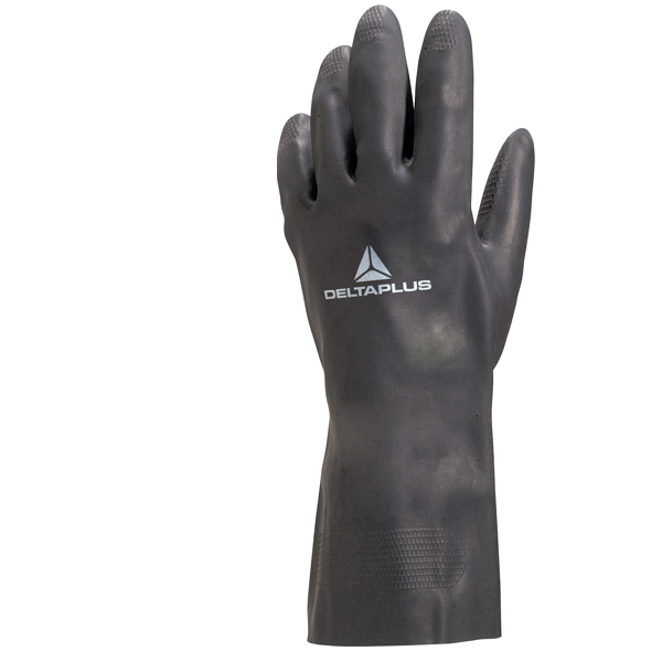Guanti protezione chimica neoprene nero deltaplus taglia 08/09 cotone 3295249011994