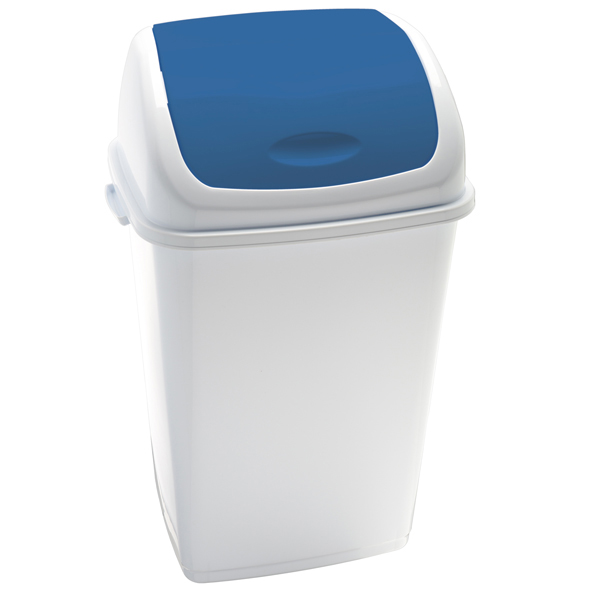 Pattumiera con coperchio basculante in blu 50 l medial international 8056324532453