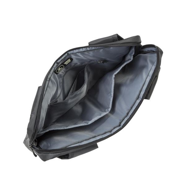 Borsa per Notebook 15,6 pollici in pelle sintetica, disegno lady con decorazioni a contrasto in metallizzato, chiusura con zip e tasche interne per organizzare i tuoi accessori. Prodotto della marca Rivacase. 6901801082919 | initpc.it