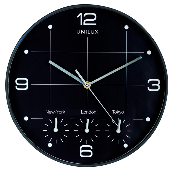 Orologio da Parete 30 5cm con 4 Fusi On Time Unilux 400094567 3595560025114