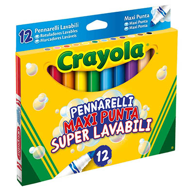 Pennarelli Fibra Crayola Maxipunta Lavabile 12 Crayola 8330 5010065081703