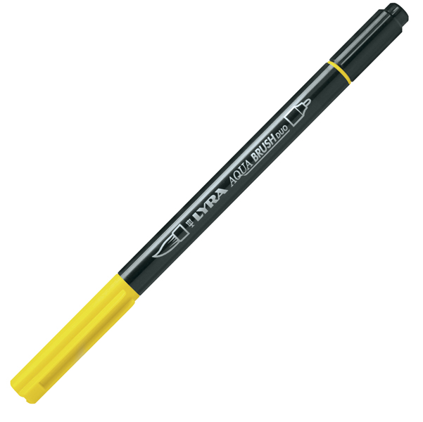 Pennarello lyra aqua duo 2/4mm giallo limone tempere artistico 4084900661727