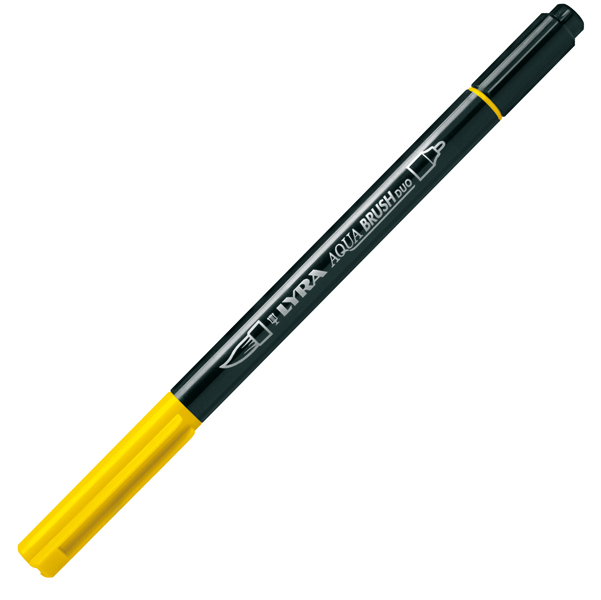 Pennarello lyra aqua brush duo giallo limone punte 2/4 mm 4084900661758