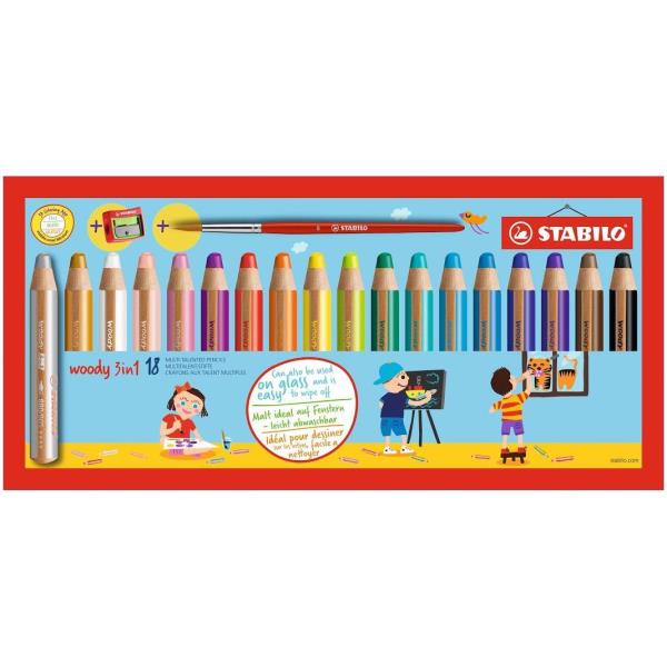 Tempo pennello in legno da disegno Stabilo AST 18 per acquerelli e tempera, pastelli e pennarelli per bambini ed adulti. 4006381484107 | initpc.it
