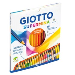 Astuccio 18 Pastelli Supermina Giotto 2 Matite Grafite Hb e 2b 236300 8000825021183
