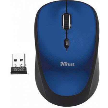 Mouse wireless YVI Blue di alta precisione e design ergonomico, prodotto da Trust per un utilizzo confortevole e preciso. 8713439196634 | initpc.it