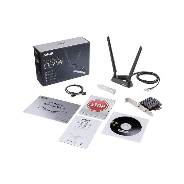 Immagine del prodotto PCE-AX58BT/EU di Asus, adattatore Wi-Fi 6 AX1800 con Bluetooth 5.0, compatibile con Windows 10/11 e piattaforme Linux. 4718017288668 | initpc.it