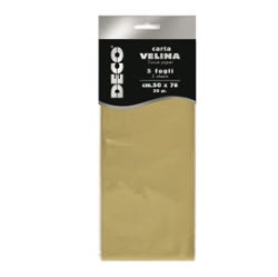 Busta 5 Fogli Carta Velina Metallizzata 20gr 50x76cm Oro Cwr 12455 1 8004957124552