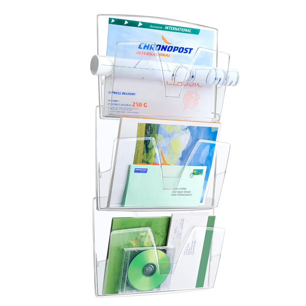 Portadepliant da parete in kit di 3 pezzi per documenti a3+ 3462151701101