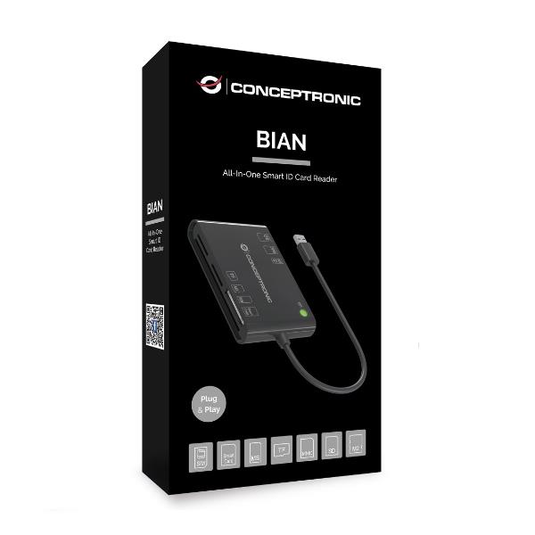 Produttore: Conceptronic - Card Reader universale compatibile con USB 2.0 per lettura di schede SD, microSD, TF e altri formati di memoria. 4015867226704 | initpc.it