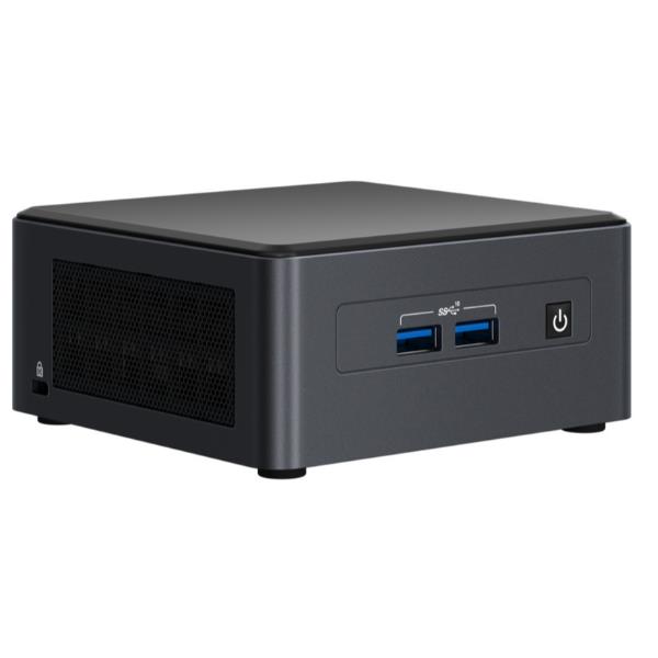 Prodotto: Intel NUC 11, Modello: INT-NUC11-I5-1135G7-TIGER-TALL, Marca: Intel, Immagine del prodotto con la scheda madre Intel Tiger Lake e processore I5-1135G7, dettagli tecnici della CPU e della motherboard. 5032037205054 | initpc.it