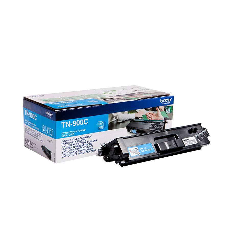 Toner ciano per stampanti Brother, modello TN-900C, compatibile con HL-L9200CDWT, altissima resa di 900 pagine. 4977766735100 | initpc.it