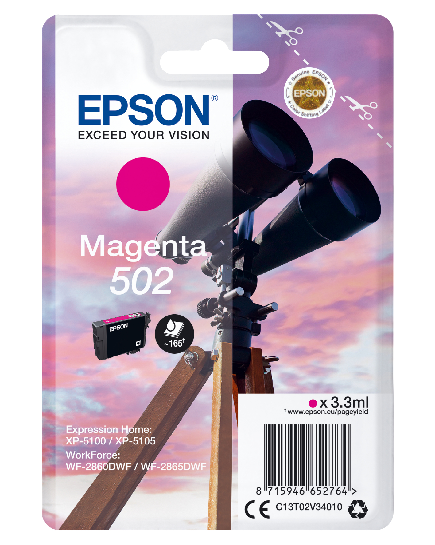 Binoculars Singlepack Magenta Epson Consumer Ink S1 C13t02v34010 8715946652764