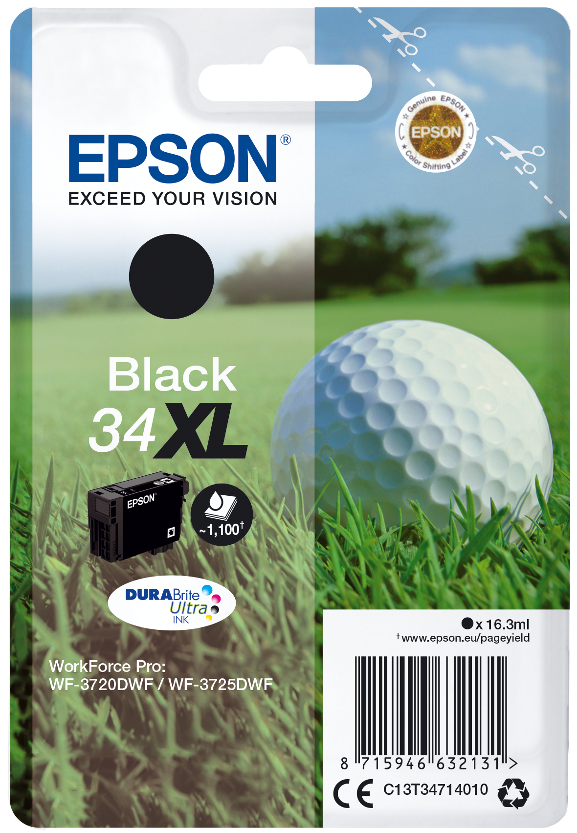 Singlepack Black 34xl Epson Consumer Ink S1 C13t34714010 8715946632131