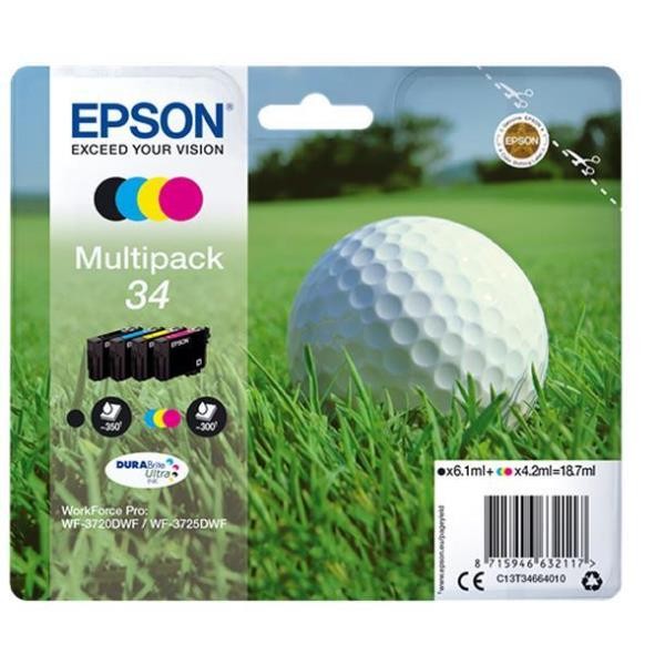 Multipack 4 Colours 34xl Epson Consumer Ink S1 C13t34764010 8715946632216