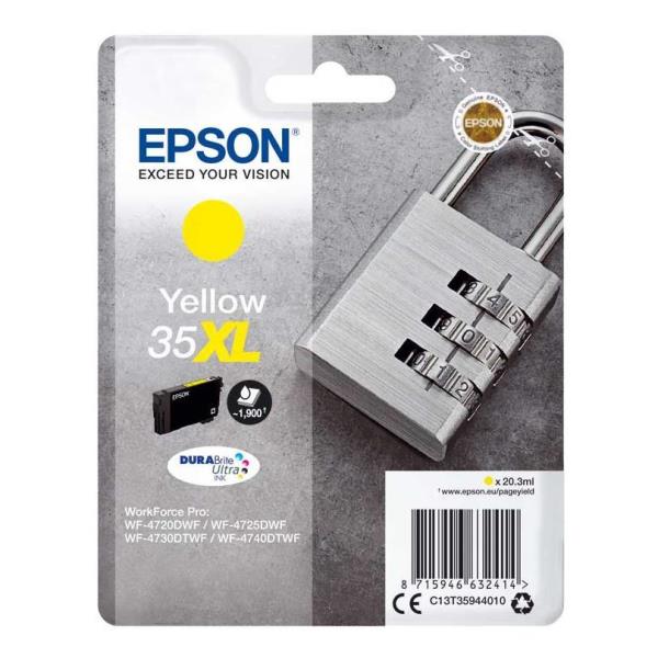 CARTUCCIA GIALLO 35XL per stampanti Epson, cartuccia originale con lucchetto giallo 8715946632421 | initpc.it