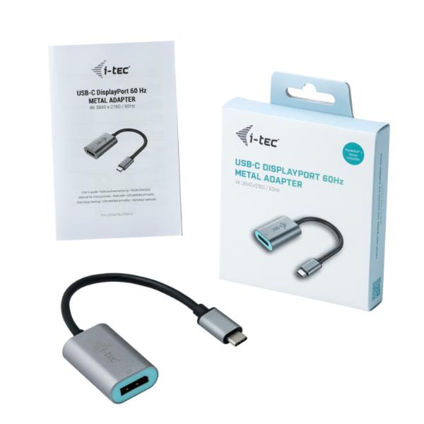 Adattatore USB-C metallico per display, frequenza di aggiornamento fino a 60Hz, compatibile con varie marche di dispositivi. 8595611702617 | initpc.it