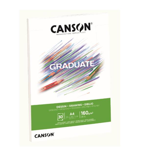 Immagine di un blocco da disegno quadrato con copertina in cartoncino bianco, marca Canson, dimensioni A4 e peso 160 gr. 3148950021014 | initpc.it