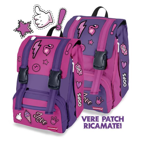 Double Backpack Patch Girl Fuxia Carrera C401f 8053908142664