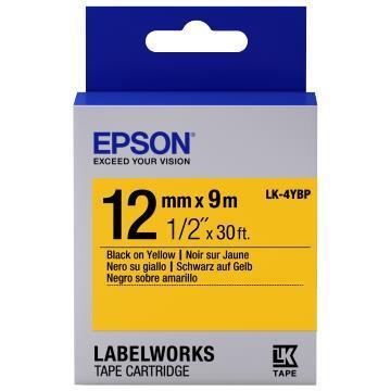 Tape Lk 4ybp Pastel Blk Yell Epson Labelworks Supplies S6 C53s654008 8715946611235